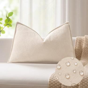 Imagem de Kevin Textile Capa de almofada lombar 35,5 x 55,8 cm, 1 pacote com 1 almofada retangular decorativa à prova d'água com textura macia para sofá, cadeira, cama, decoração de casa, ambientes internos e