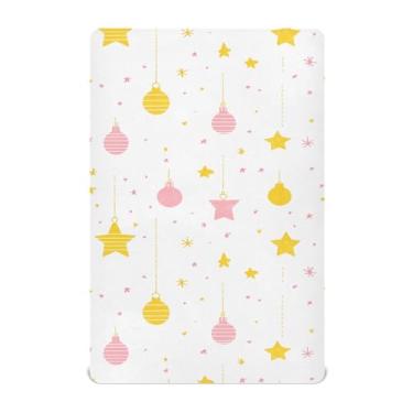 Imagem de Wassud Jogo de lençol de berço respirável para meninos e meninas, estrelas e balões neutros, 68 x 99 cm