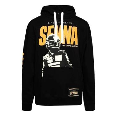 Imagem de Moletom Capuz Oversized Pullover Driver Internacional Ayrton Senna-Masculino