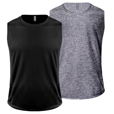 Imagem de Kit 2 Camisetas Regata Machão Dry Plus Size Academia Masculina Fitness-Masculino