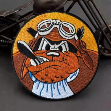 Imagem de Emblema engraçado do esquadrão de bombardeio, adesivos de moral bordados de piloto do diabo, apliques fofos de meme para mochilas, chapéus de caminhoneiro, arreios para cães, coletes do exército