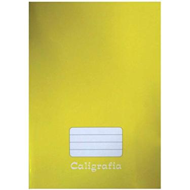 Imagem de Caderno Caligrafia Capa Dura Liso 48 Folhas Brochurao Amarelo - Pacote com 05 Tamoio, Amarelo