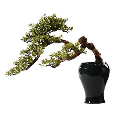 Imagem de Árvore artificial bonsai artificial planta simulação interior vaso de cerâmica vaso de flores mesa interior plantas artificiais para sala de estar árvore falsa
