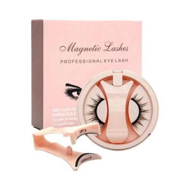 Imagem de Conjunto De Curvador De Cílios Magnético 6D Rosa, Cílios Reutilizáveis
