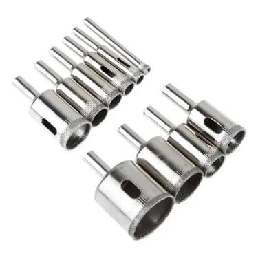 Imagem de Kit 10 Brocas Diamantadas Corta Vidro Mármore Piso Cerâmica