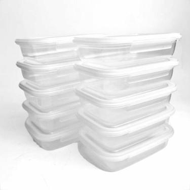 Imagem de Kit Marmita Fitness 5 Potes Plastico 500ML com Trava Para Dietas Almoç