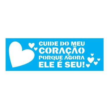 Imagem de Stencil Tamako Cuide Do Seu Coração - 10X30 - Ref 7551