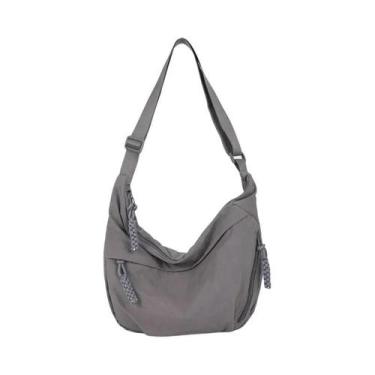 Imagem de Bolsa De Ombro Grande Feminina Em Tecido Macio De Cor Sólida, Estilo C