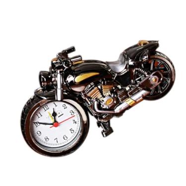 Imagem de GLOGLOW Despertador de Motocicleta Vintage, Despertadores Design Relógio de Mesa Com Movimento de Quartzo Decorações de Mesa Operadas por Bateria para Dormitório de Escritório Doméstico Despertador