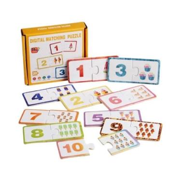 Imagem de Quebra-Cabeça De Encaixe De Números De Madeira Montessori, Brinquedo E