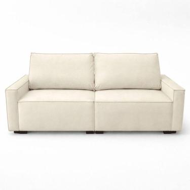 Imagem de Sofá 2 Metros Contemporâneo Sala Estar Luxo Moderno Suede Cor:bege