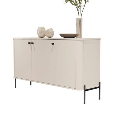 Imagem de Buffet Aparador Tucupi Off White Pe Preto - Moveis Jb