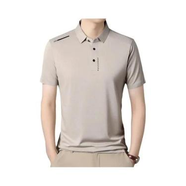 Imagem de Camisa Polo Casual Masculina Com Estampa, Manga Curta, Antirrugas, Res
