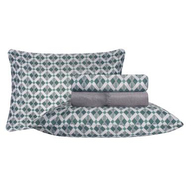 Imagem de Jogo de Cama Duplo Casal 4 Peças 140 Fios 250x220cm Cael Realce Premium - Sultan