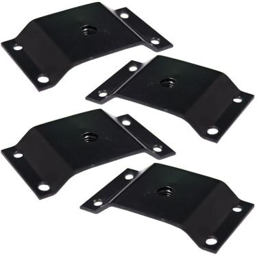 Imagem de Kit 4 Chapinhas Elevada Fixação Pés Palito Rosca 5/16 Preto