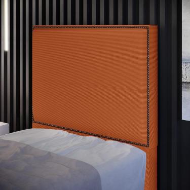 Imagem de Cabeceira Box Solteiro Com Tachas 100 Cm Vicenza L02 Tecido Terracota - Lyam Decor