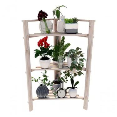 Imagem de Estante 3 Prateleiras Canto De Parede Livros Decoração