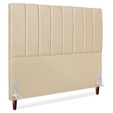 Imagem de Cabeceira Casal 140 Cm Com Frame Carla Linho Bege Artte Bege
