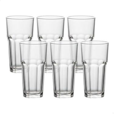 Imagem de Jogo Conjunto 6 Copos de Vidro Grosso Bourbon Gourmet Luxo Vinho Água 