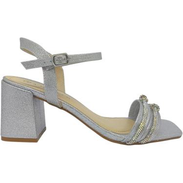 Imagem de Sandália Feminina Casual Social Dia a Dia Passeio Festa com Brilho e Strass Salto Grosso Conforto Ramarim 2534202