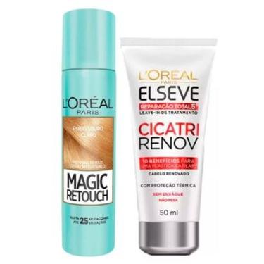 Imagem de Kit L'Oréal Paris Magic Retouch + Cicatri Renov Kit Leave-In + Corretivo Capilar Louro Claro-Unissex