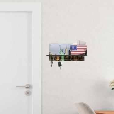 Imagem de Estados Unidos Porta Chaves Parede Pendurador MDF - JABB