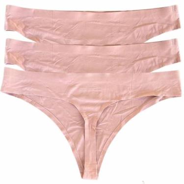 Imagem de Calcinha fio Não Marca Na Roupa Kit 3 Peças Combo Revenda, P/M, Rosa