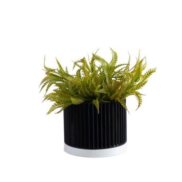 Imagem de Cachepot Cascata M - Realce - Galanta, Preto/Branco