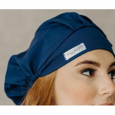 Imagem de Touca com elastico em tecido azul marinho - DONA VAL PIJAMAS 