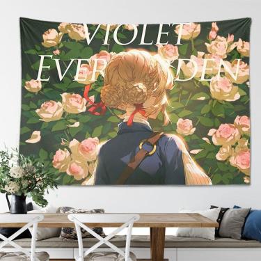 Imagem de Tapeçaria para pendurar na parede Violet Evergarden, decoração de quarto 100x150cm