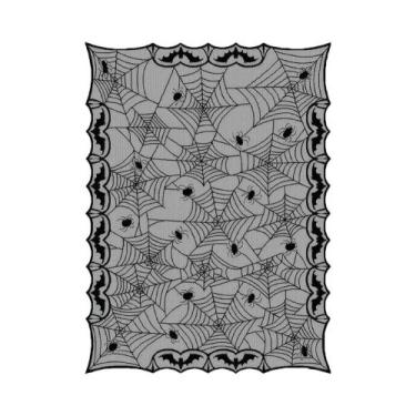 Imagem de Caminho De Mesa De Renda Teia De Aranha Preta Halloween 2024 Para Deco
