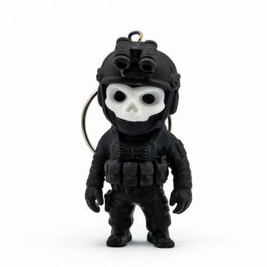 Imagem de Boneco Ghost Call of Duty Miniatura - Enfeite Gamer para Gabinete e Se