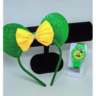 Imagem de Relógio Infantil Digital Led Pisca Luz Led Colorido Toca Musica Disney