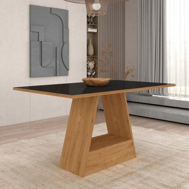Imagem de Mesa De Jantar Retangular 1,60x80 Nápoles Cinamomo/preto - M.a