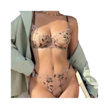 Imagem de Sutiã De Renda Grande Com Bojo, Transparente E Bordado, Confortável, C