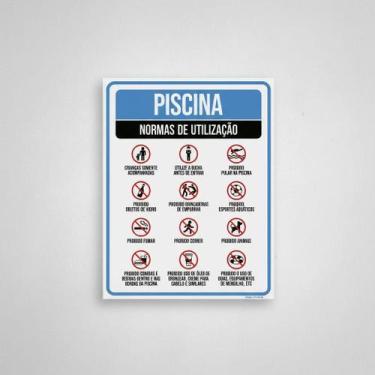Imagem de Placa Acm Piscina Normas De Utilização 18X23 - Sinalizo