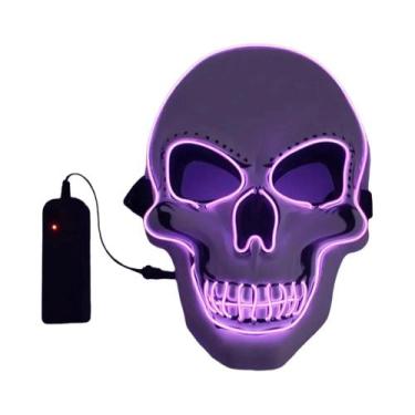 Imagem de Máscara De Caveira LED Luminosa De Halloween Para Cosplay E Decoração 