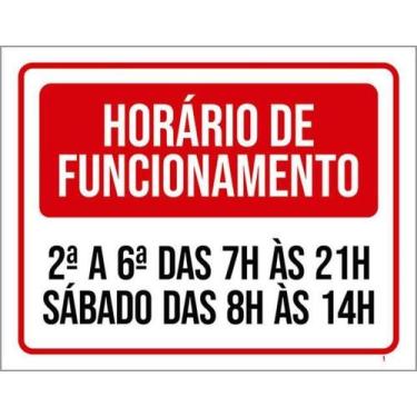 Imagem de Kit 10 Placas Horário Funcionamento Dias Da Semana 27X35 - Sinalizo