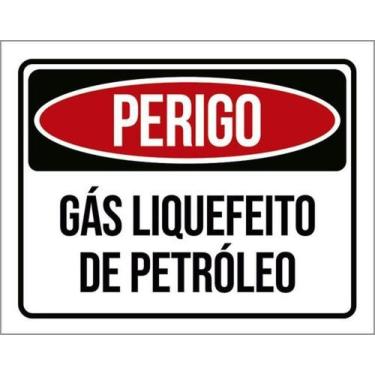 Imagem de Kit 3 Placas Sinalização - Perigo Gás Liquefeito Petróleo - Sinalizo