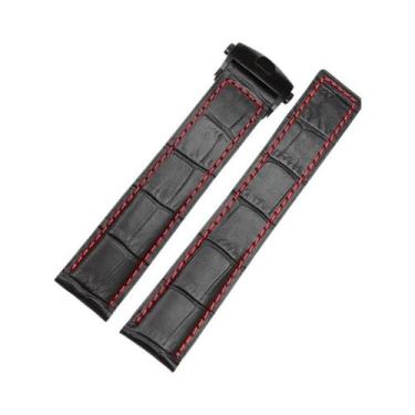 Imagem de Pulseira De Couro Genuíno Masculina 19mm 20mm 22mm Para Tag Heuer Com 