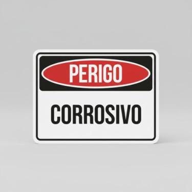Imagem de Placa Acm Perigo Corrosivo 18X23 - Sinalizo