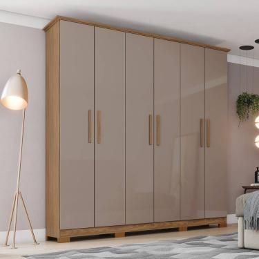 Imagem de Guarda-roupa Casal 6 Portas 3 Gavetas Cover Marrom/Avelã