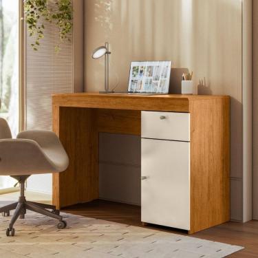 Imagem de Mesa De Estudo E Trabalho Com Gaveta E Porta Para Livros