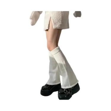 Imagem de Meias De Lã Tricotadas Femininas Estilo Lolita Japonesa, Aquecedores D