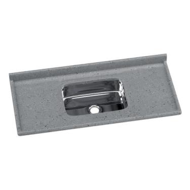 Imagem de Pia de Cozinha Mármore Sintético 120x55cm com Cuba Aço Inox Multimóvei