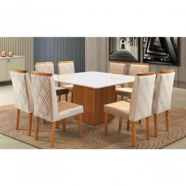 Imagem de Sala De Jantar Completa 1,40x1,40 8 Cadeiras Alice Art Salas