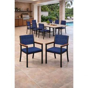 Imagem de Kit 2 Cadeiras Náutica Com Braço Externa Milon -az- Solare