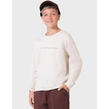 Imagem de Camiseta Com Escrita Manga Longa Inverno Elegante Aconchega do Frio Novo - Masculino 12 a 18 anos-Masculino