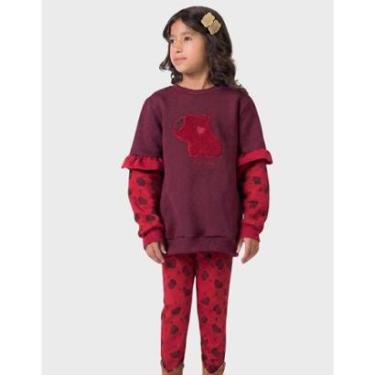 Imagem de Conjunto Moletom Estampa Capivara Com Calça Quentinha Inverno Novo - Menina 4 a 14 anos-Feminino