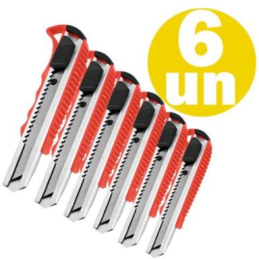 Imagem de Estilete Profissional 18mm com Trava Lâminas 0,5mm em Aço Resistente K